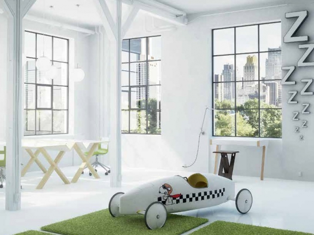 Kusový koberec Fletco rug do bytů i kanceláří Zelený koberec s netradičním tvarem vhodný například do dětského pokoje.